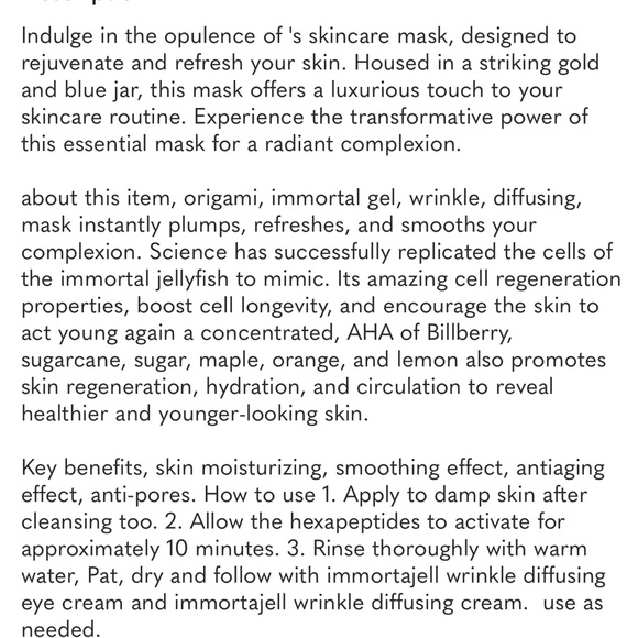 Wrinkle Diffusing Mask - Gold and Blue - Picture 3 of 4